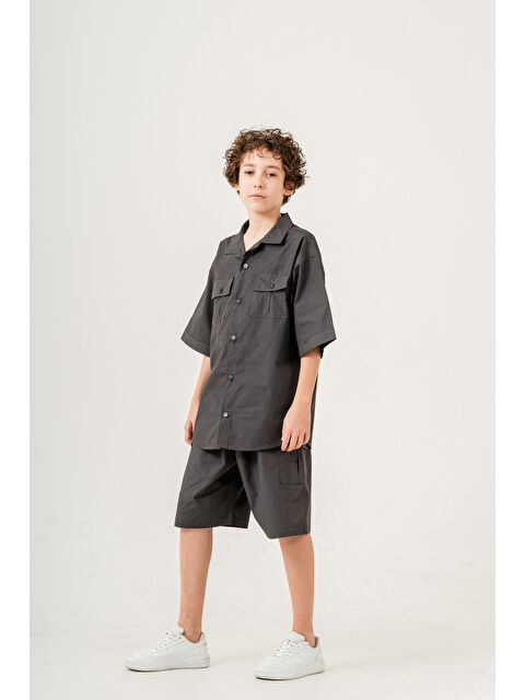 pi pengai Erkek Çocuk 2'li Takım (Gömlek+Bermuda Pantolon) P1032 - S000347176-33408