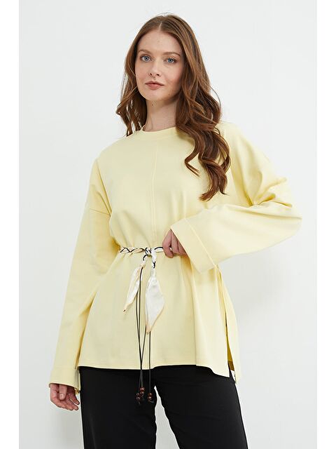 Fullamoda Kemerli Yırtmaçlı Geniş Kol Tunik - S000530234-20072