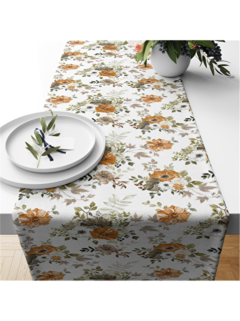 Evmila Sonbahar Temalı Kadife 40x140 Runner - S000285932-23173