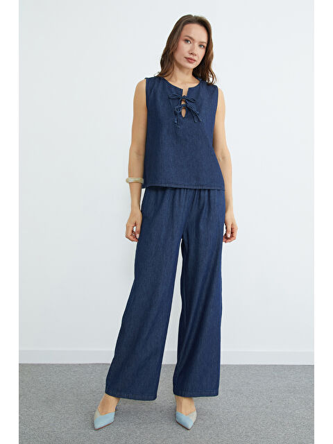 Fullamoda Önü Bağlamalı Cepli Jean 2 Li Takım - S000531459-21164