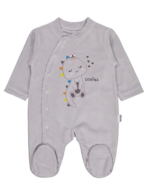 Albimini Minidamla Zürafa Nakış Çıtçıtlı 1-6 Ay Tulum - Gri 1-3 Ay - S000526775-20600