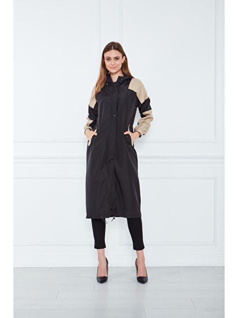 Comstar Kadın Kuşaklı Çift Renk Trençkot