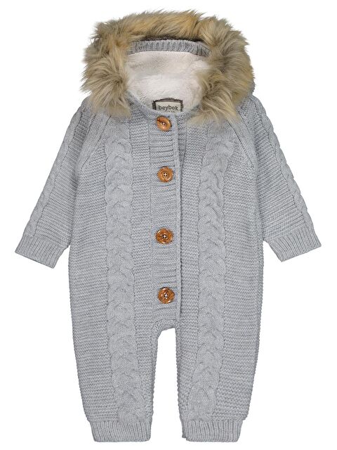 Civil Beybek Kapüşonlu 3-12 Ay Tulum - Gri 12-18 Ay - S000509153-20600