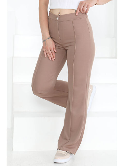 Tofisa Şerit Detaylı Spor Pantolon Vizon - 27084 - S000390026-26429