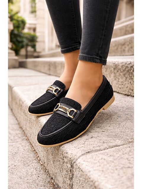 MODAFRATO AL-4016 Tüvit Kumaş Rahat Taban Kadın Babet Anne Ayakkabısı Günlük Bayan Ayakkabı - S000506715-19351