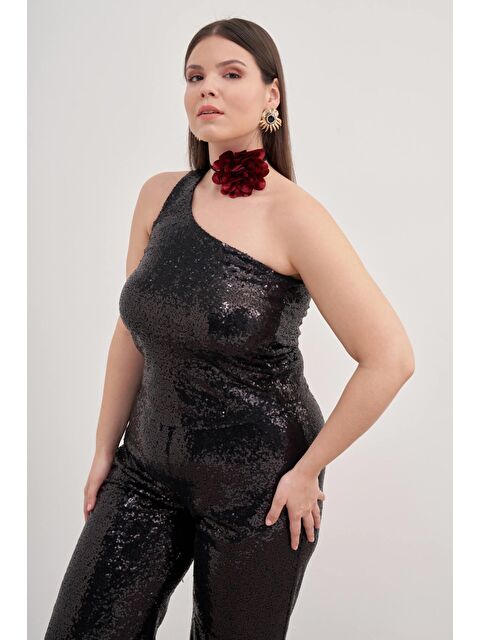 Mylinemoda Tek Omuz Astarlı Payetli Top - S000319831-19351