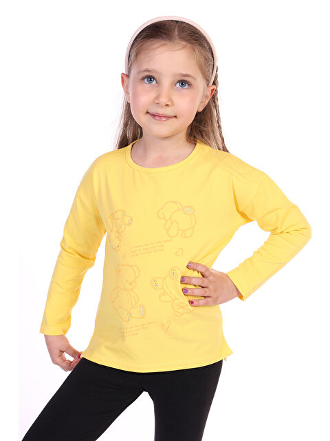 Toontoykids Kız Çocuk 4lü Ayıcık Baskılı Tişört