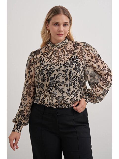 Mylinemoda Gipe Detaylı Şifon Bluz - S000319851-19966