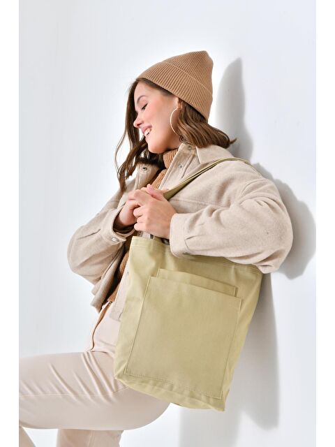 Bagg 2 Cepli Bej Gabardin Çanta - S000148872-19928