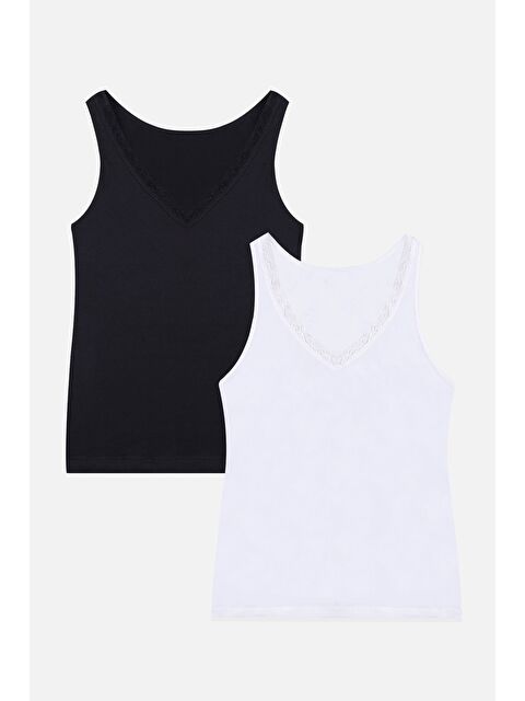 Koza İç Giyim Kadın 2'li Dantel Detaylı Atlet - S000307704-37424