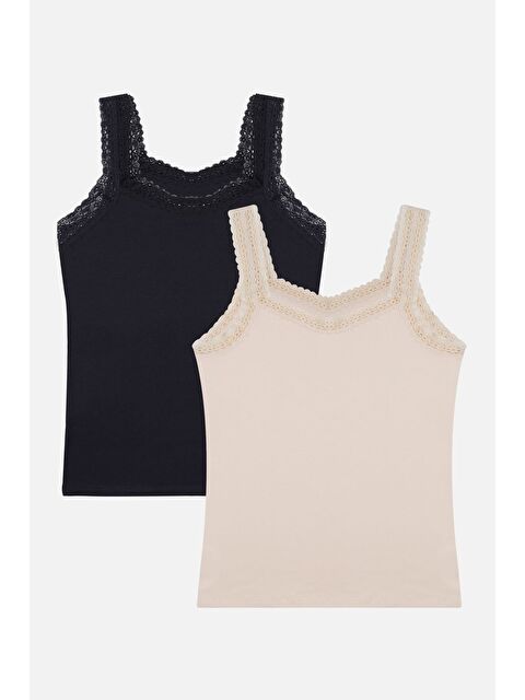 Koza İç Giyim Kadın 2'li Dantel Askılı Atlet - S000307719-5300