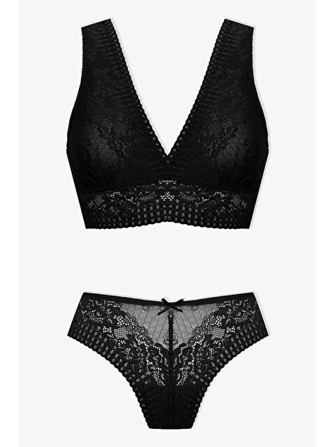 Koza İç Giyim Kadın Kalın Askılı Dantelli Büstiyer Takım - S000307810-19351