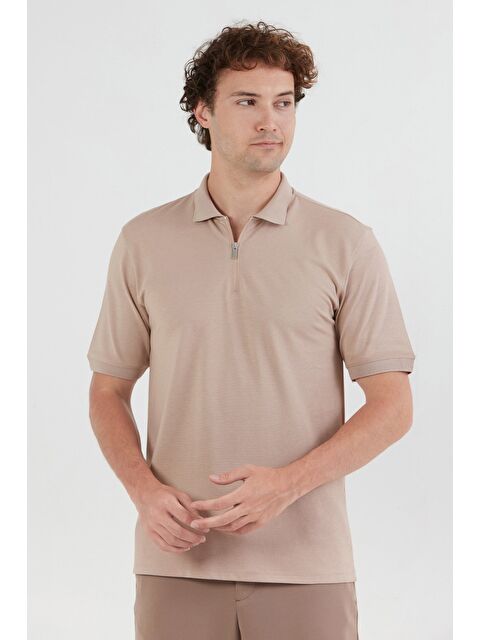 Fullamoda Basic Polo Yaka Yarım Fermuarlı Tişört - S000398619-26429