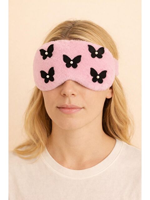 Katia And Bony 3D Kelebekli Göz Uyku Bandı Pembe