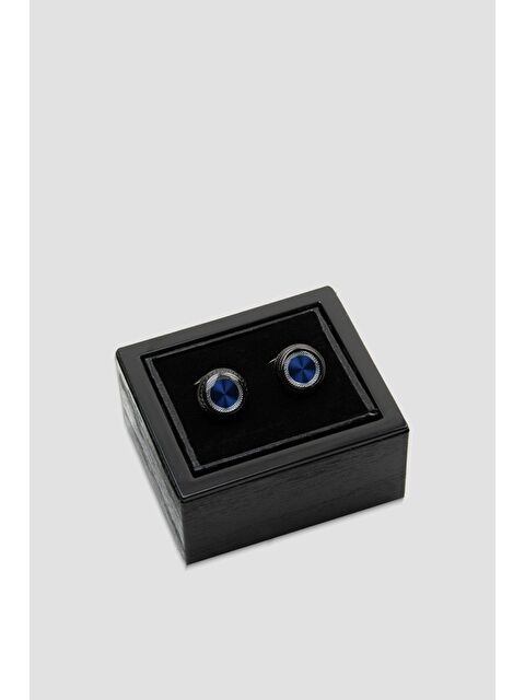 ABBATE 98507 Silver Lacivert Erkek Kol Düğmesi - S000451168-21164