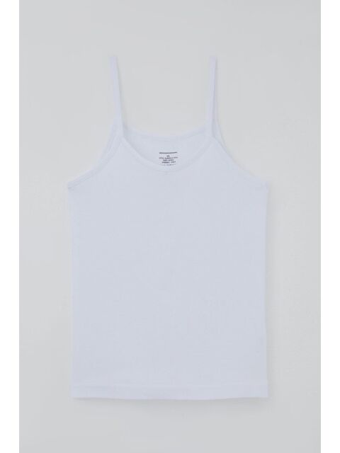 Breeze Kız Çocuk Atlet İp Askılı Basic Beyaz (5-14 Yaş)