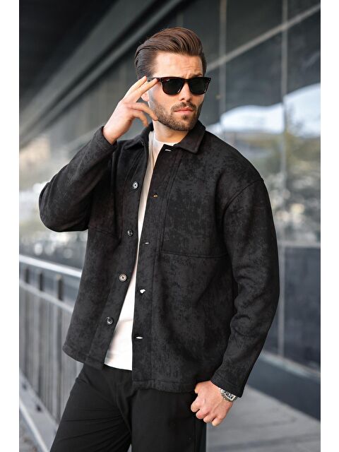 Madmext Siyah İçi Polarlı Gömlek Ceket E6767 - S000482619-19351