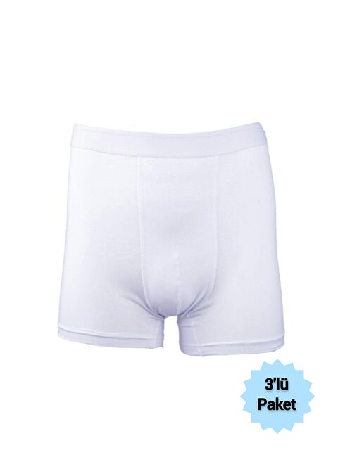 Tutku Elit 3'lü Erkek Beyaz Modal Boxer - S000221848-20063
