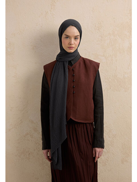 Fresh Scarfs Modal Krinkıl Şal Füme - S000420277-33408