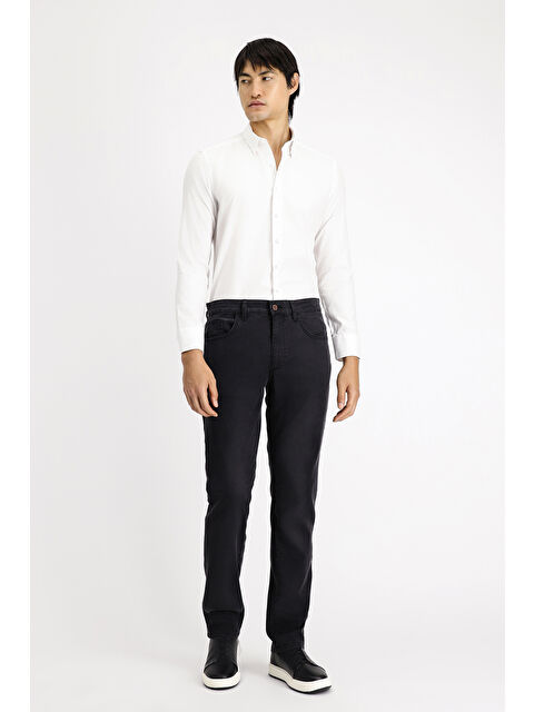 Kiğılı Uzun Kol Slim Fit Dar Kesim Desenli Pamuk Gömlek