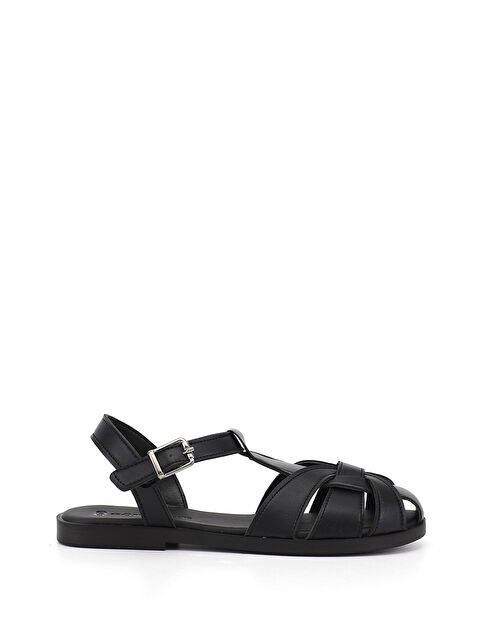 GÖNDERİ(R) Kadın SİYAH Cırt Bantlı Burnu Kapalı Sandalet - S000521641-19351