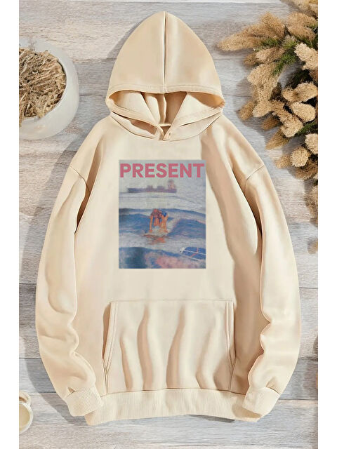 uyguntarz Present Baskılı Oversize Sweatshirt - S000280270-19928