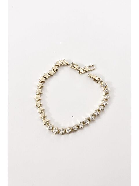 New Obsessions Zirkon Taşlı Gold Yıldız Motifli Vip Bileklik - S000431597-20076