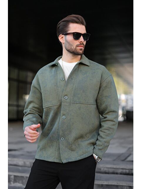 Madmext Haki İçi Polarlı Gömlek Ceket E6767 - S000482619-18547