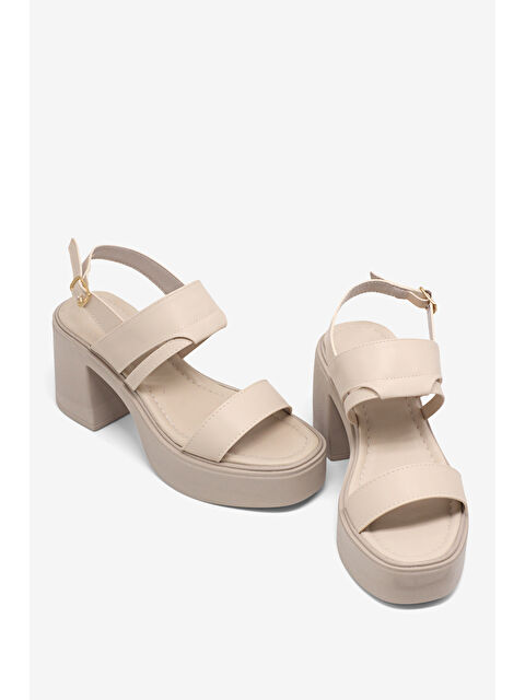 TONNY BLACK Kadın Bej Rahat Kalıp Poli Taban Topuklu Sandalet - S000521646-19928