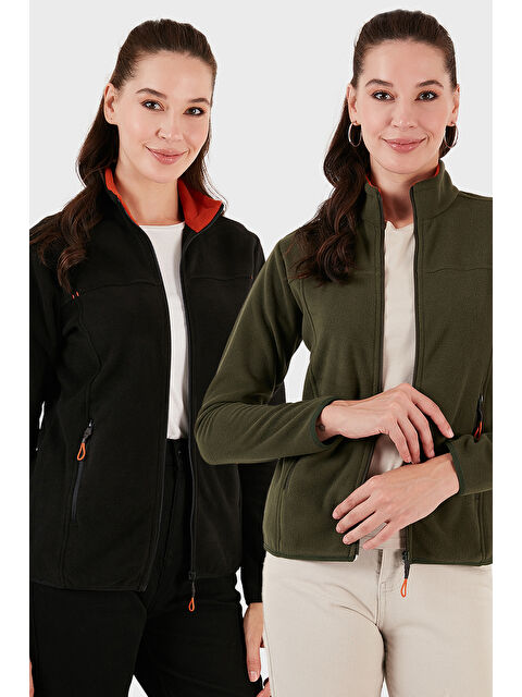 Lela Slim Fit Anti-Pilling Tüylenme Yapmayan Fermuarlı Cepli Hırka 2' li Paket Polar 5907002S2 - S000463895-37308