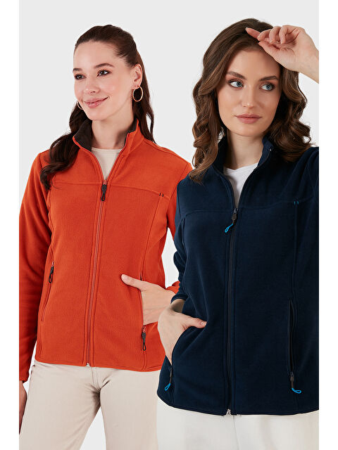 Lela Slim Fit Anti-Pilling Tüylenme Yapmayan Fermuarlı Cepli Hırka 2' li Paket Polar 5907002S2 - S000463895-37357