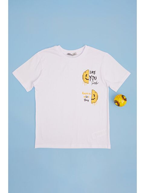 Fullamoda Lıke You Cool Yazı Baskılı Erkek Çocuk Tişört