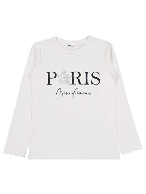 Civil Girls Paris Baskılı 10-13 Yaş Sweatshirt - Ekru 11-12 Yaş - S000485142-19965