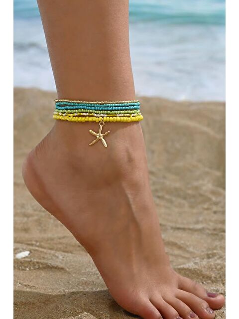 New Obsessions Renkli Boncuklar Lastikli Halhal Seti - S000360796-20072