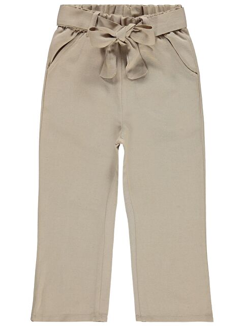 Civil Girls Kuşaklı 2-5 Yaş Pantolon - Kahverengi