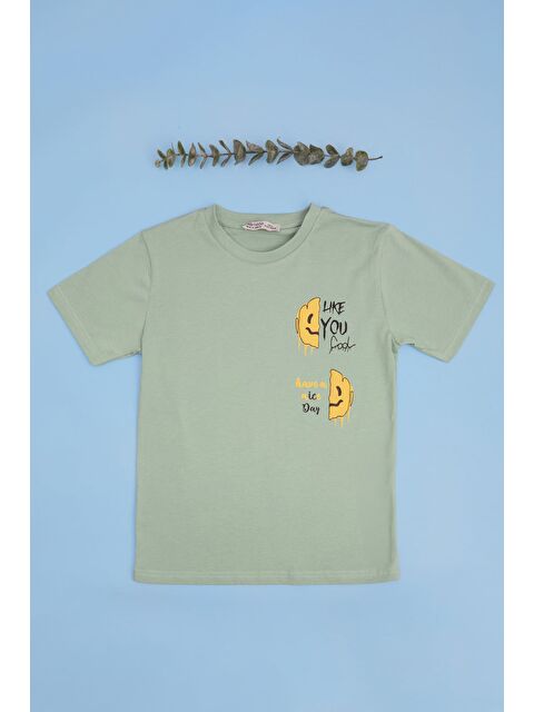 Fullamoda Lıke You Cool Yazı Baskılı Erkek Çocuk Tişört