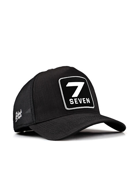 BlackBörk 7 Numara Logolu Siyah Cordura Trucker Şapka