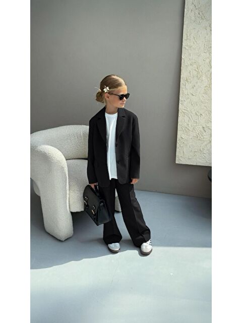 Magu Kız Çocuk Oversize Blazer Ceket Ve Pantolon Takımı   2 Li Set  Ve Modern - S000379646-19351