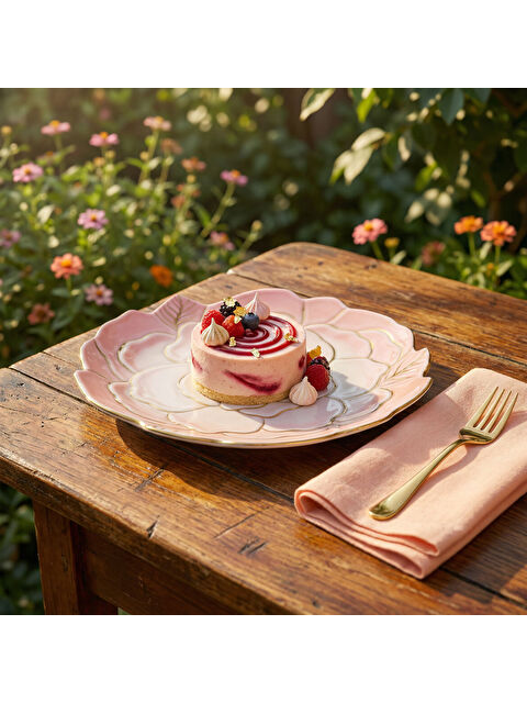 GÜRAL PORSELEN Rose Premium Hand Made Dekoratif Porselen Tabak 21 cm - S000510658-37646