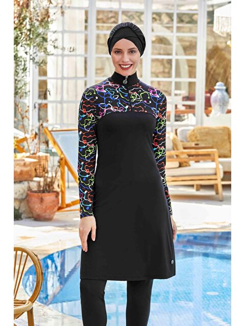 Maresiva Elastanlı Tam Kapalı Tesettür Mayo Annabelle 8217 Siyah - S000233485-19351