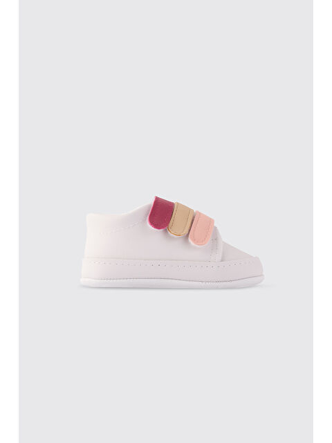 Panço Yenidoğan Cırt Cırt Detaylı Beyaz Patik - S000526556-20063