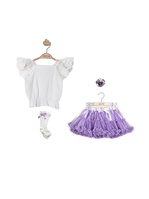 Yami Mia Dantel Detaylı Bluz Tütü Etek Çorap Toka Takım - S000144917-17878