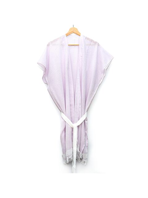Missi Beyaz Kuşaklı Açık Pembe Pamuk Peştemal Kimono - S000253761-20024