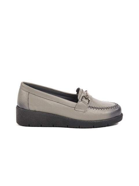Ayakmod Gri Hakiki Deri Kadın Casual Ayakkabı BB095 Z - S000371833-20600