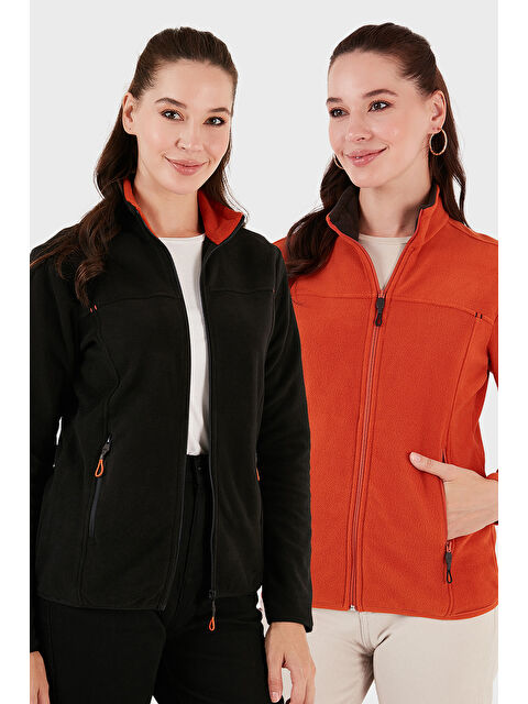 Lela Slim Fit Anti-Pilling Tüylenme Yapmayan Fermuarlı Cepli Hırka 2' li Paket Polar 5907002S2 - S000463895-37448