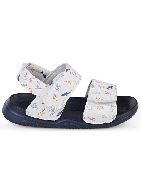 Civil Boys Köpekbalığı Desenli 26-32 Numara Sandalet - Beyaz 30-31 - S000526563-20063