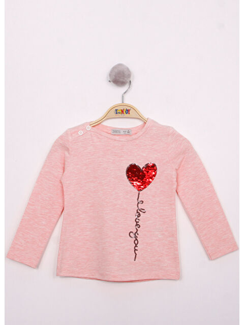 Toontoykids Kız Çocuk Göğsü Pul Nakışlı T-Shirt