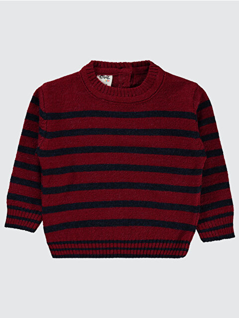Civil Baby İnce Çizgili 6-18 Ay Kazak - Bordo 6-9 Ay - S000284527-19951