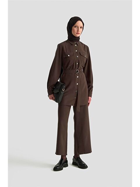 ARMİNE Cepli Tunik Takım 25Kd1306 Acı Kahve - S000481434-19413