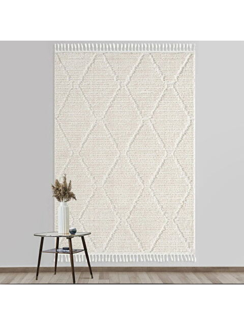 Empera Bilbao Bright White Modern İskandinav Halı - Krem - 120x180 cm - S000373725-19966